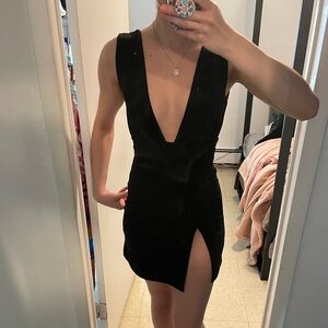 Nasty Gal Deep V slit Dress